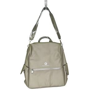 Bio-Therapeutic Vegan Leather Gray Backpack Hand Shoulderbag